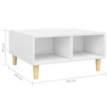Table basse vidaXL blanche 60x60x30 cm, matériau à base de bois - Blanc - Voir 3