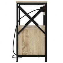 Table de chevet vidaXL avec station de charge, chêne Sonoma, 40 x 31 x 60 cm - Tabac - Voir 7