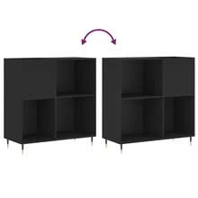 Mueble para discos vidaXL negro, 84,5 x 38 x 89 cm, material a base de madera. - Negro - Ver 7