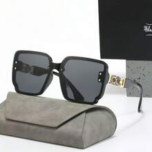 1副偏光方形镜框时尚眼镜，男女通用欧美风格多边形D形大框 - 彩色 - 查看 13