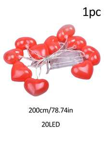 1pc LED Red Heart String Lights, Suitable For Valentine's Day, Birthday, Confession, Proposal, And Creating A Romantic Atmosphere In A Girl's Room