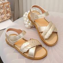 Cute Girls' Flat Sandals With Hook And Loop Strap Perfect For Christmas Gift