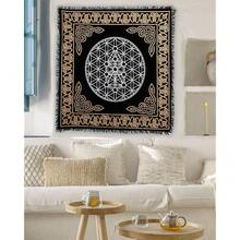 Consigners Altar Cloth Hexagonal Metatron Witchcraft Alter Tarot Spread Top Cloth Wiccan Square Spiritual 24 By 24 Sacred Cloth (Hexagonal Metatron Gold Silver),GeometricGoldSilver - Hình học Vàng Bạc - Xem 5