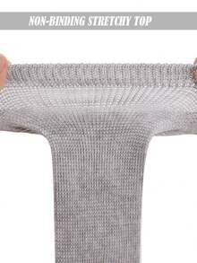 Extra Wide Non-Binding Diabetic And Circulatory Over The Knee Socks With Cushioned Sole - Xám - Xem 5