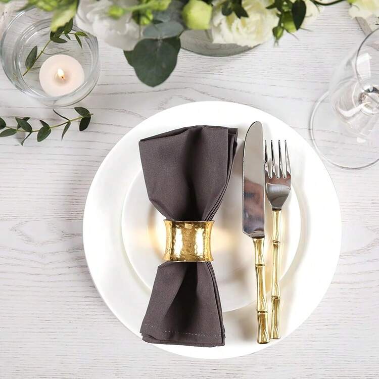 Palisa Cloth Dinner Napkins With Hemmed Edges 18x18 Inches (Set Of 12, Charcoal) - 1OO% Polyester Soft & Comfortable Washable Table Napkins For Weddings, Parties Or Everyday Use,18inchx18inch(Setof12),Charcoal - 木炭 - 查看 6