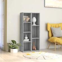 vidaXL Bücherschrank Grau Sonoma 50x25x106 cm - Grau - Übersicht 3