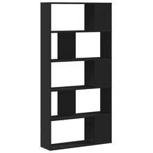 Libreria vidaXL a 5 ripiani, nera, 80,5x23,5x162,5 cm, in legno. - nero - Visualizzare 5