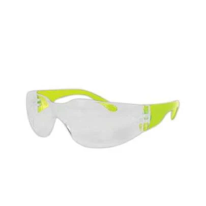 Y10 - Gafas protectoras de patillas de color verde de alta visibilidad con lente transparente (un par),35878751