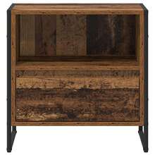Table de chevet vidaXL en bois recyclé, 50 x 39,5 x 50 cm, bois d'ingénierie - Tabac - Voir 5