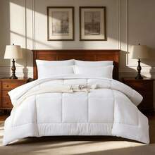 5/7pcs Simple And Stylish Quilted Bed Comforter Set, 100% Microfiber Soft Warm Winter Bedding Set, Comfortable And Durable, Include 1 Comforter+1 Flat Sheet+1 Fitted Sheet+1/2 Pillowcases+1/2 Pillowshams,All-Season, Bed In A Bag, Room Decor, Best Christmas Gift - White-BZ01 - 查看 13