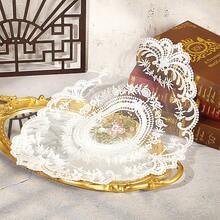 Handmade Crochet Floral Tablecloth, Hollow Out Home Living Room Coffee Table Dust Cover Cloth, Vintage Decor - Apricot - View 16