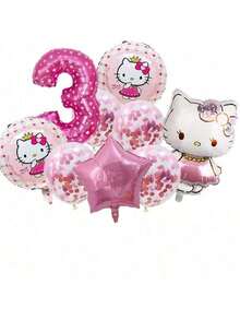 Juego de globos grandes y lindos de de látex rosa, globos decorativos con estilo de dibujos animados de números kawaii, adecuados para fiestas de cumpleaños, ceremonias de regreso a la escuela, reuniones con amigos, fondos para fotografías, escenas de fiesta - Multicolor - Ver 7