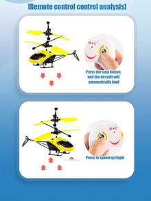 1Pc Remote Controlled Helicopter Toy, Induction Suspended Helicopter With Lights, Rechargeable Flight Toy Mini RC Helicopter Rechargeable Light Suspended Helicopter