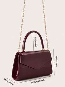 Fashion Solid Color Mirrored Handbag Evening Bag, Charming And Elegant Women's Business Bag, Suitable For Party Girls, College Students, Brides, Match With Party Dresses, Wedding Dresses, Evening Dresses, Tight Skirts, Very Suitable For Weddings, Gatherings, Banquets, Parties, Dances, Best Gifts For Women , New Year ,Valentines Gifts - 酒紅色 - 查看 8