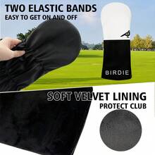 Bao bọc đầu gậy golf, với thiết kế phối màu đen trắng cổ điển, trang trí bằng họa tiết chim, đơn giản và thanh lịch, phù hợp với nhiều loại gậy khác nhau, làm mới diện mạo túi đựng gậy golf của bạn. - trắng - Xem 4