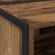 Table de chevet vidaXL en bois recyclé, 50 x 39,5 x 50 cm, bois d'ingénierie - Tabac - Voir 8