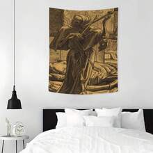 Vintage Skeleton Design Tapestry, Aesthetic Wall Hanging Decor, Polyester Tapestry For Bedroom Home Office Decor, Home Accessories, Halloween - Nhiều màu - Xem 9