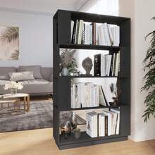 Libreria/divisorio vidaXL grigio 80x25x132 cm in legno massello di pino - Grigio - Visualizzare 3