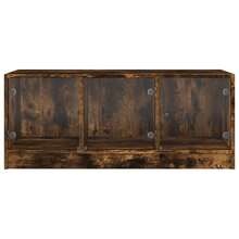 Tavolino vidaXL con ante in vetro, rovere affumicato, 102x50x42 cm - Castano - Visualizzare 6