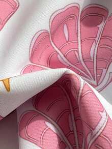 2026 New Cute Seashell Print Romantic Women 2 Pieces Bikini Swimsuit, Fashionable For Summer Beach, Resort, Spa, Pool Party, Music Festival Vacation - White Pink - View 9