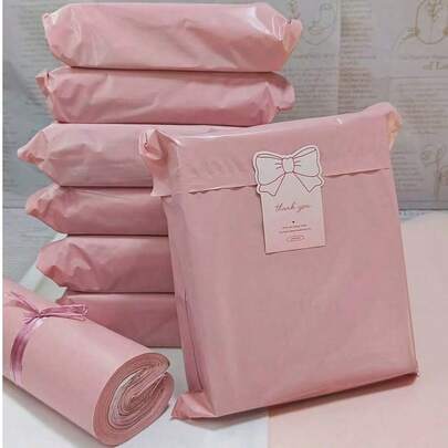 10/20/30/50pcs Durable Waterproof Light Pink Polyethylene Packaging Bags, Multipurpose Simple Bags Suitable For School, Office, Transportation And Mailing, Back To School Essential, Mother's Day Gift Packaging Bags, Mother's Day Gift Bags, Suitable For Mother's Day Gifts