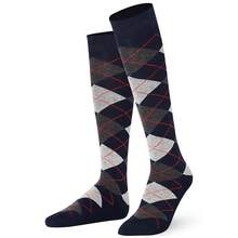 Mysocks Unisex Knee High Long Socks Argyle,8-11,NavyDarkAnthraciteAsh - 海軍藍/深炭灰 - 查看 1