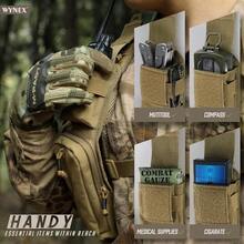 WYNEX Molle Accessories Pouch With Two Version Backpack Strap Pouch Shoulder Strap Molle Attachment Tactical Accessories Bag Shoulder Starps Zipper Pocket Additional Phone Holder For Compass Bottle Patch Included - Khaki-1Pcs - View 6