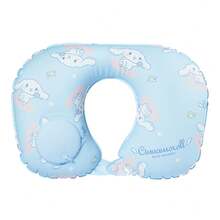 Miniso Sanrio Family Series Printed Portable Inflatable U Pillow - Cinnamoroll Light Blue Cute Pattern Foldable Inflatable Design Soft PVC Material Travel Neck Support Pillow(1 PC) - Baby Blue - View 5