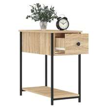 Mesitas de noche vidaXL, 2 piezas, roble Sonoma, 30x60x60 cm, madera de ingeniería - Marrón - Ver 4