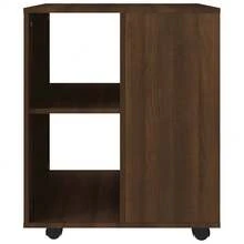 Armoire roulante vidaXL, aspect chêne brun, 60 x 53 x 72 cm, matériau à base de bois - Tabac - Voir 5