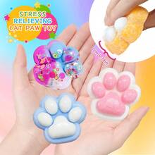 Taba猫爪舒压毛绒玩具，可爱爪子感官挤压玩具，手工超柔软动物毛绒玩具，派对礼物舒压毛绒玩具，适合儿童和成人 - 彩色 - 查看 8