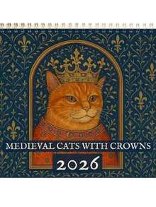 Medieval Cats With Crowns 2026 - Apricot - View 7