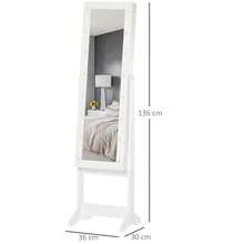 HOMCOM Floor Standing Jewelry Rack - White - View 7