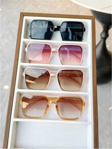 4pcs/Set Stylish Eyeglasses, Multicolor Fashion Eyewear, Suitable For Daily Life, Outings, Parties, Travels, All Seasons - Multicolor - View 3