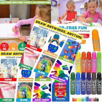 Kwik Stix Solid Tempera Paint Sticks 12 Colors Washable Paint Sticks For Super Quick Drying  Allergen Free Comes In Classic Rainbow Colors Ideal For And ToddlersBright In Color And Soft In Texture