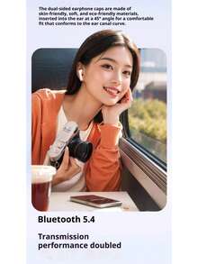 Lenovo Tai nghe Bluetooth không dây TA210 - Thời lượng pin siêu dài, Tai nghe thể thao nhét tai, Khử tiếng ồn chủ động ENC, Giảm tiếng ồn cuộc gọi thông minh với bốn micrô, Màu trắng/Trắng ánh trăng, Đen - Thiết kế quà tặng - màu đen - Xem 6