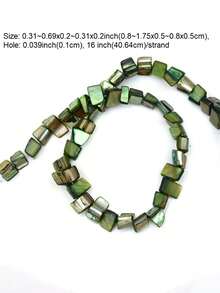 Khoảng 38-40 hạt vỏ sò tự nhiên nghiền nhỏ, kích thước 5-8mm, dạng chuỗi, thích hợp để tự làm vòng tay, vòng cổ, đồ trang sức thủ công. - Nhiều màu - Xem 5