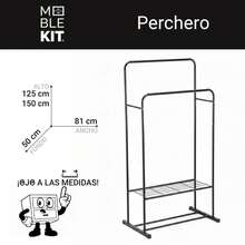 Ecommerc3 MOBLEKIT | Free-Standing And Expandable Clothes Racks In Metal And Wood, Clothing With Adjustable Options, With Wheels Or Shelves, Organizers For Bedroom, Entryway And Home - Double Clothes Rack 81x50x125-150 cm - View 3