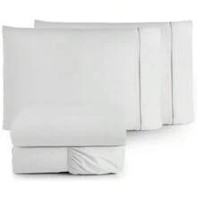 4-Piece Sheet Set, 100% Cotton Percale, White, Hotel/Inn, Extra Soft - trắng - Xem 2