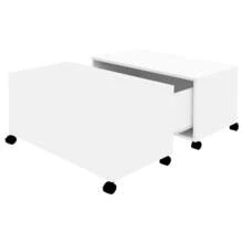 Table basse vidaXL blanche 75x75x38 cm, matériau à base de bois - Blanc - Voir 3