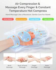 AIRSEE Hand Massager With Heat And Compression For Arthritis Carpal Tunnel Relief, 3 Massage Modes 3 Heating Levels 5 Intensities, Cordless Rechargeable Portable Pain Relief, Gift For Women Men - xám - Xem 3