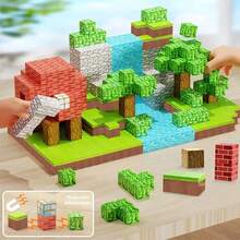 Magnetic Building Blocks, Magnetic Toy Blocks, Magnetic Cubes, Magnetic Square Toys, Sensory STEM Toys, Magnetic Building Blocks Starter Set - Develop STEM Skills, Inspire Creativity, Improve Problem-Solving Abilities, Travel & Outdoor Games (Random Color) - Multicolor - View 2