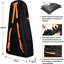 TLL  LIHAO Bolsa de Transporte Bebé Cochecito Bolsa Impermeable Universal para Carro Bebe Bolso de Viaje y Almacenamiento para Avión Tren o Coche 120x61x46cm Negro9917 - NaranjayNegro - Ver 2