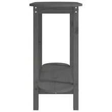 Consolle vidaXL grigia, 110x40x80 cm, in legno massello di pino. - Grigio - Visualizzare 7