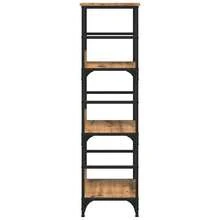 Libreria vidaXL in rovere artigianale, 50x33x117,5 cm, materiale a base di legno. - Castano - Visualizzare 5