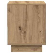 Table de chevet vidaXL, chêne massif, fabrication artisanale, 45 x 34 x 44 cm, bois d'ingénierie - Tabac - Voir 7