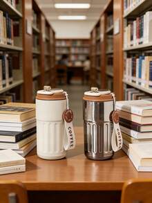 1 pieza Taza de café aislada de acero inoxidable 316, taza de viaje al vacío portátil para bebidas frías y calientes, adecuada para deportes/oficina/exterior/hogar/automóvil/regalos, útiles escolares, regalos de Navidad, botella de agua para parejas - Multicolor - Ver 1
