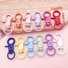 5/10pcs Colored Coated Snap Hooks With O-Rings, Metal Keychain Accessories For DIY Charms. - One Size Fits All - View 5