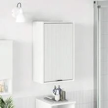 Meuble de salle de bain mural vidaXL, blanc brillant, 39 x 23,5 x 65 cm - Blanc - Voir 2
