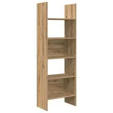 Libreria vidaXL in rovere artigianale, 60 x 35 x 180 cm, in legno composito. - Castano - Visualizzare 3